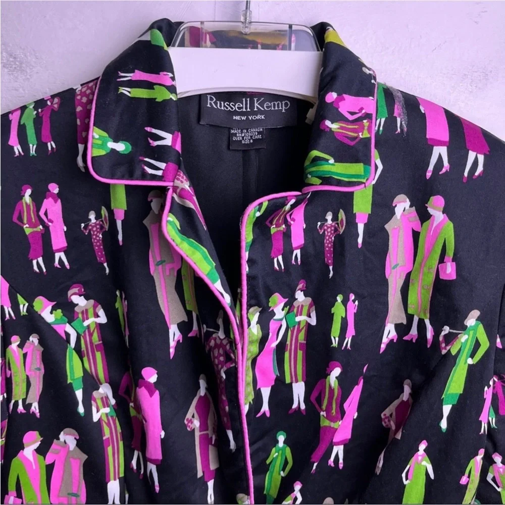 RUSSELL KEMP Fashion Plates Novelty Print Blazer